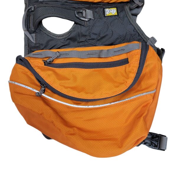 RuffWear Dog Backpack Small Hiking Dual Saddlebag Orange Outdoor Camping Travel - Picture 4 of 7